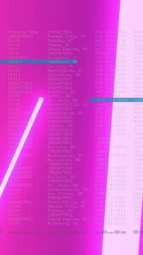 Neon lights with digital code forming animation for futuristic technology theme