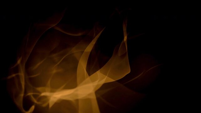 Abstract Flowing Amber Light Trails Overlaying a Deep Black Cinematic Background for Motion Graphics and Visual Effects Projects