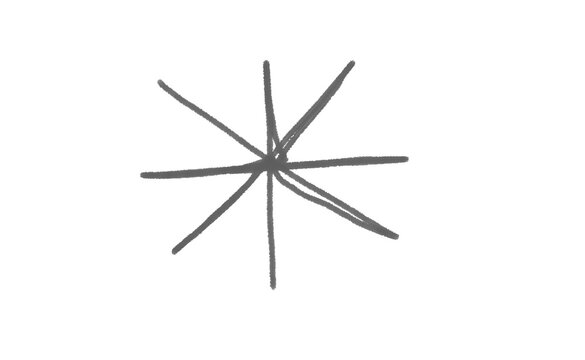 Handdrawn asterisk symbol isolated on transparent background