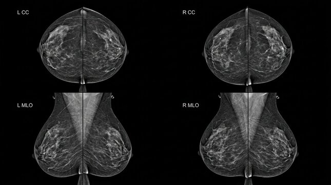 Mammogram Imaging Of Human Breasts Medical Diagnostic Views