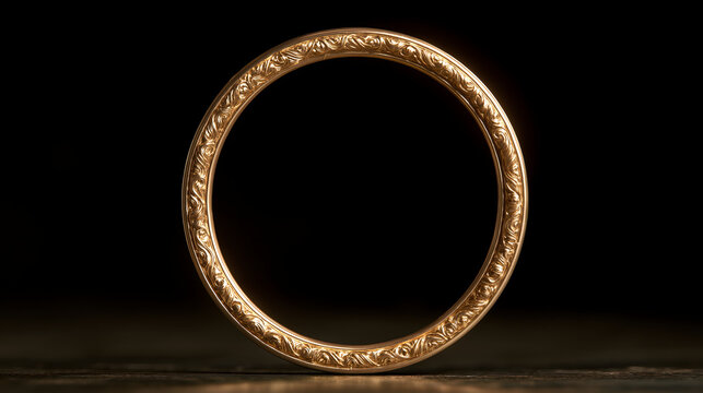 Centered square golden woven ring with three alternating textures, geometric line, cloud pattern, lotus petal, hollow dark center, soft rim glow, tri‑culture unity wholeness logo poster commercial ass