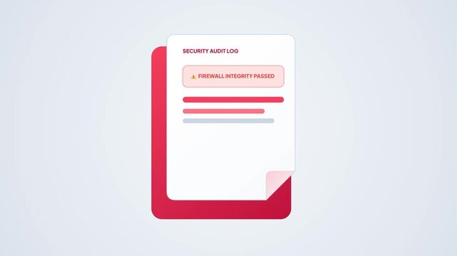 Security Audit Log Report Document Flat Vector Motion Graphic Animation