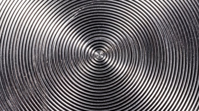 Concentric Circles Texture on Brushed Metal Surface
