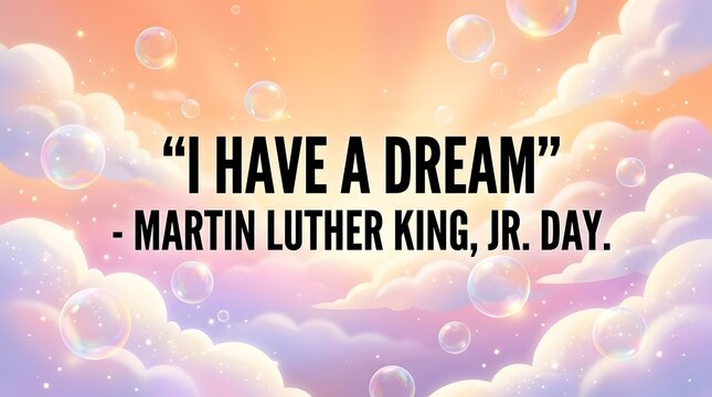 Inspirational i have a dream quote background for martin luther king jr day 5 celebration graphic design
