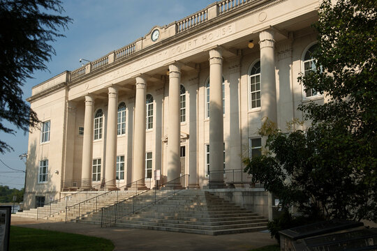 Historic Rutherford County Courthouse with Corinthian Columns in Rutherfordton North Carolina