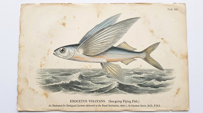 vintage postcard with fish