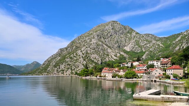 Scenic Orahovac landscape in Kotor Bay, Montenegro