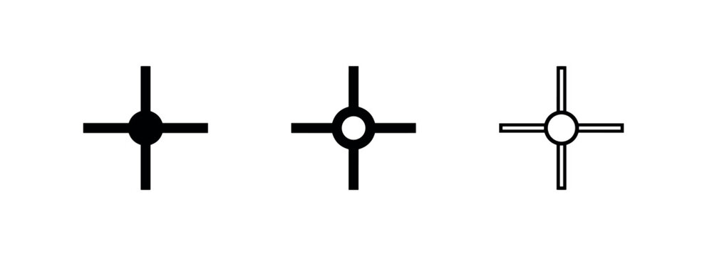 Target crosshair icons with center circle for aiming and focus