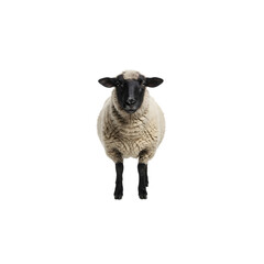 Black face sheep standing isolated on transparent background © Phan