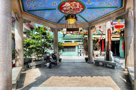 Foshan city, Guangdong, China. Huanglian ancient Village, Leliu Shunde District, adopts the architectural style of Lingnan water town and displays historical evolution and folk customs.
