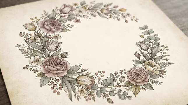 Floral wreath illustration for Mother's day