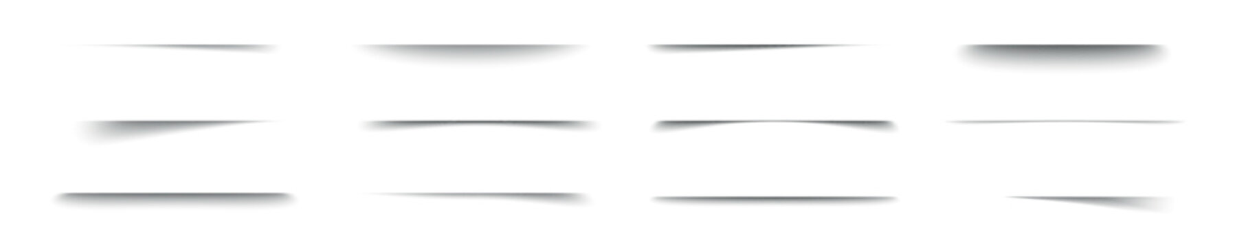 Collection of subtle shadow effects for graphic design and web elements