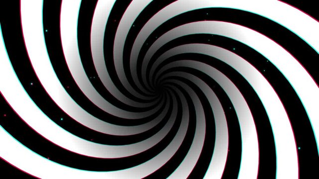 Hypnotic spiral vortex motion during a dark abstract loop