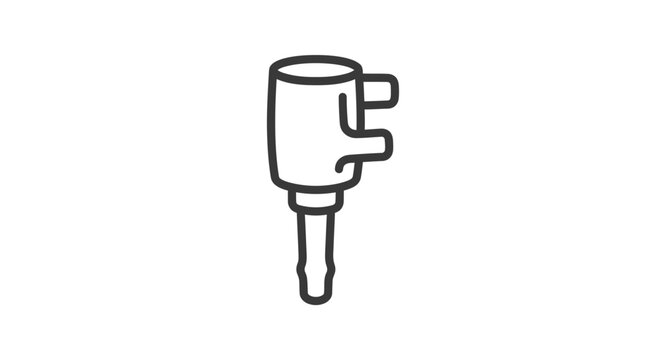 A simple black line art icon of a pneumatic jackhammer tool.