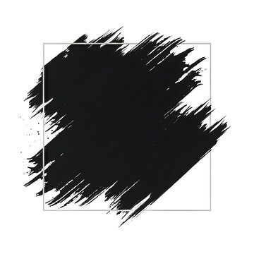 Black Chalk Brush Stroke Frame with Thin Square Border