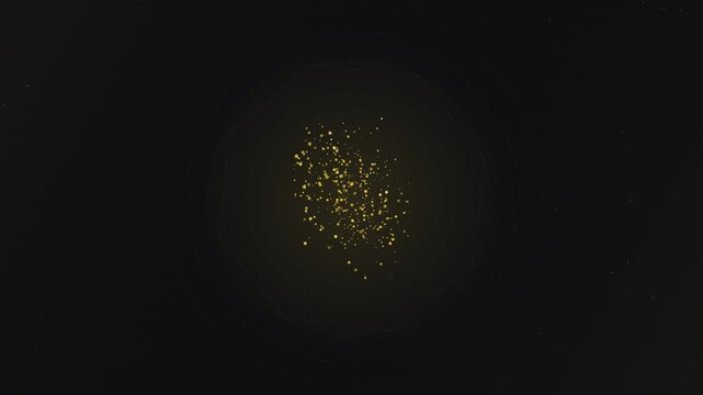 Golden Particle Countdown Timer Animation with Glowing Numeric Digits