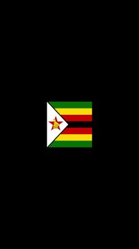 3D Rotating Zimbabwe Flag Cube Animation with Transparent Background