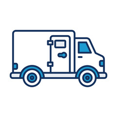 Naklejka premium Overturned delivery van icon representing vehicle accident