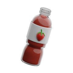 Obraz premium Strawberry Juice Bottle 3d illustration