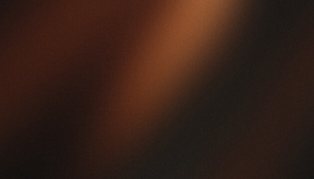 Minimalist abstract panoramic dark background with diagonal golden, bronze and sepia light beam transition with grainy texture