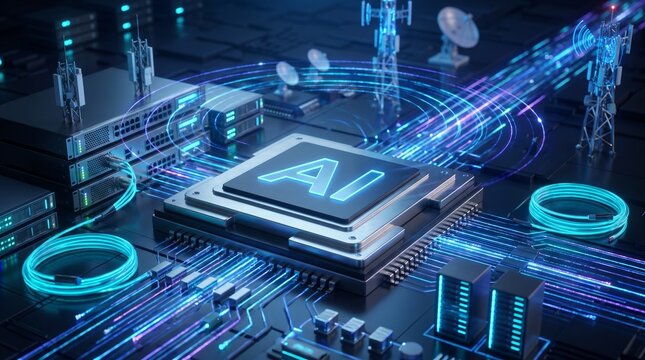 AI Processor Linking Servers and Wireless Network
