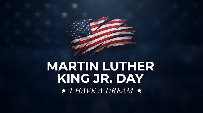 Martin luther king jr day patriotic background with waving american flag illustration