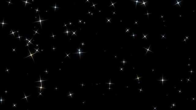 Sparkling Sparkling Gold and Silver Starfield Twinkling Lights Motion Graphic Isolated Black Background 4K Video