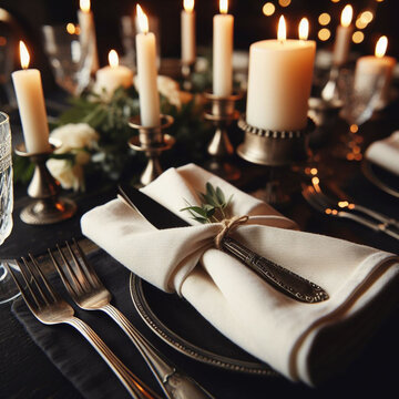 christmas dinner table setting