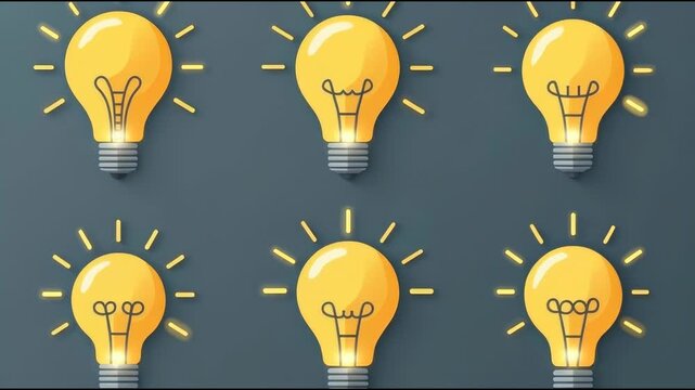 A group of yellow light bulbs with hand-drawn faces, great for Halloween or creative projects