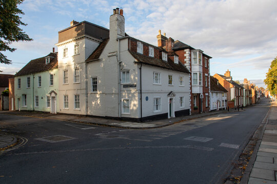 Houses in the planned medieval cathedral city of Salisbury, Wiltshire, England