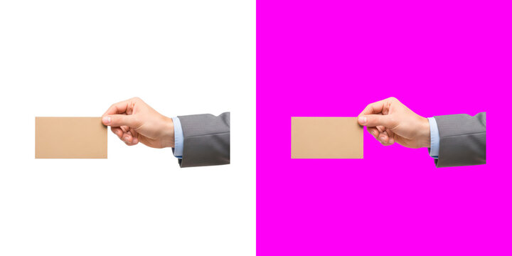 Business Person Holding Blank Professional Business Card for Branding Design Presentation transparent png