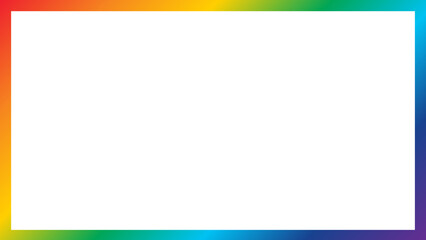 Fototapeta premium Colorful Rainbow Gradient Frame with White Copy Space