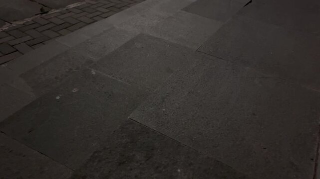 High Angle View of Textured Urban Pedestrian Walkway