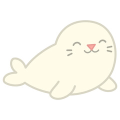Fototapeta premium Cute Baby Seal Vector Illustration 