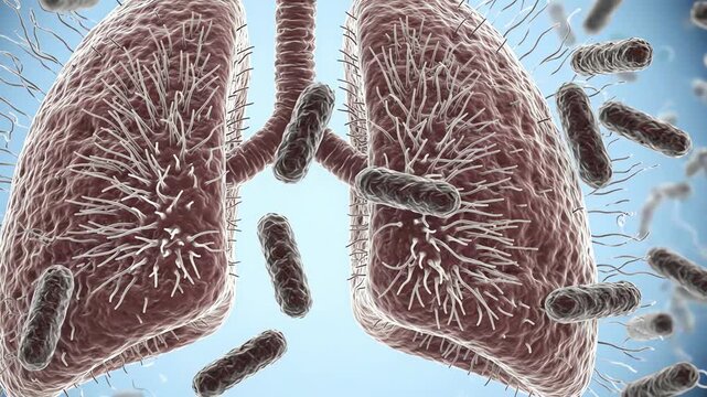 Mycobacterium tuberculosis bacteria, bacteria move slowly around the cell