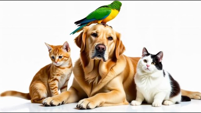 Pets sitting on top of each other