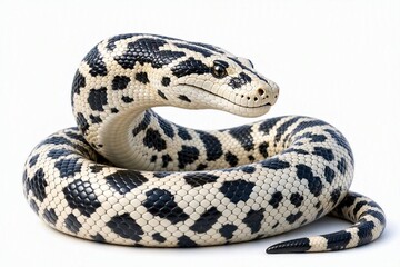 Fototapeta premium White with black spots snake