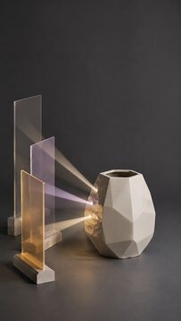 Constructive Criticism Reveals Hidden Creative Flaws Modern Geometric Vase with Colorful Light Reflections