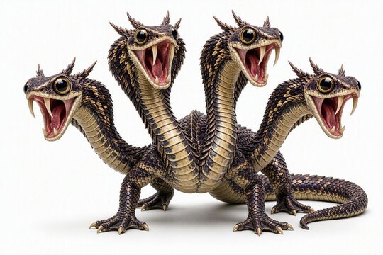 Many heads moster imaginary prehistoric