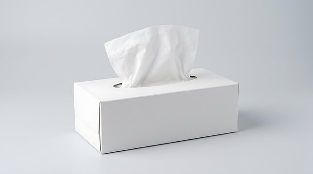 Blank white tissue box mockup on a plain background.