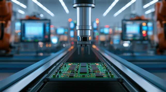 Industrial facilities use robotics automation and artificial intelligence to optimize energy consumption manufacturing processes and business efficiency