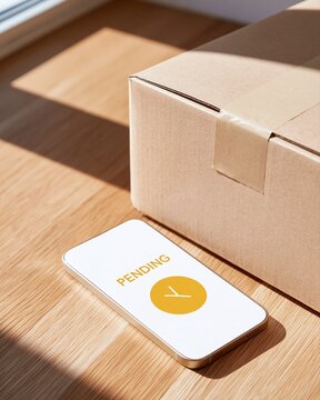 Pending package delivery status app screen