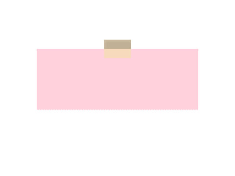 A blank pink rectangular adhesive sticky note with paper tape isolated on a clean white background transparent background