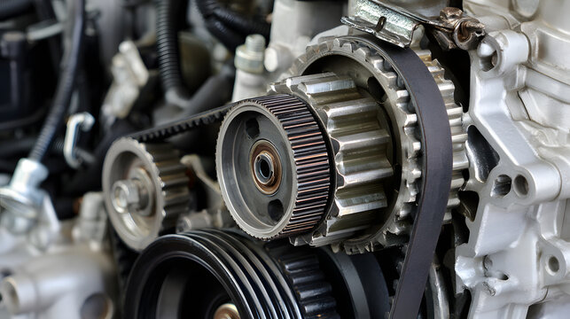 Car engine timing mechanism and pulley assembly
