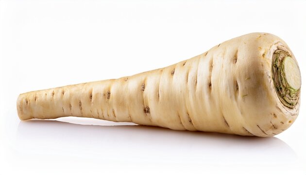 Parsnip Pastinaca Sativa Pale Cream Root Vegetable Isolated On White Background Fresh Parsnip Produce