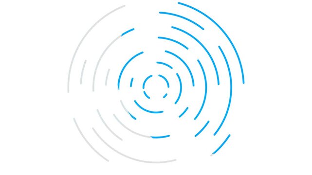Cyber security data circles rotating on white background