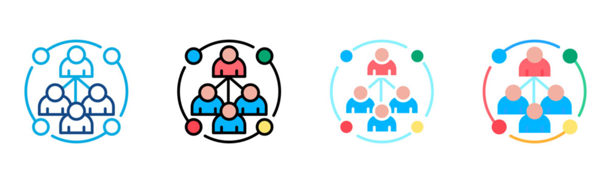 Organizational Change Icon Multiple Style Collection