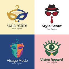 Naklejka premium A fashionable representation featuring logos related to stylish clothing and accessories, emphasizing the importance of personal style and expression through attire.