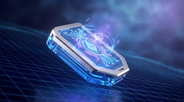 Digital wallet representing proactive digital threat prevention technology, 3d...