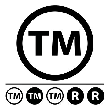 Trademark symbol logo with circle and R registration marks